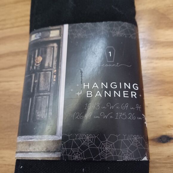 Hanging Canvas Banner Black "Happy Halloween" 10"x69" Target Bullseye 2023 - Picture 4 of 7